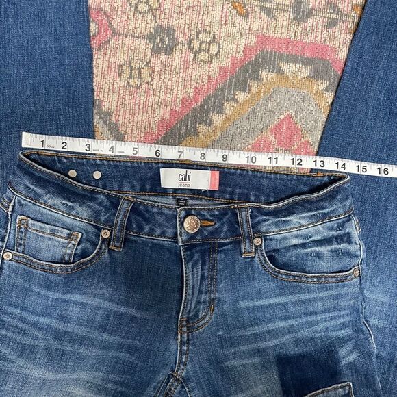 Cabi Slim Boyfriend Patchwork Jeans Size 0 - Picture 5 of 9